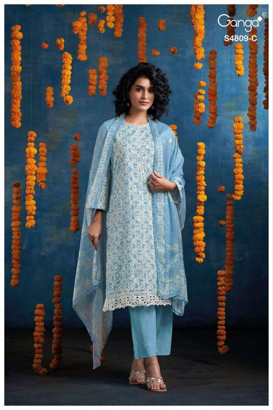 Ganga Fashion Hespera 4809 Premium Cotton Dress Material - Amrah Wholesale