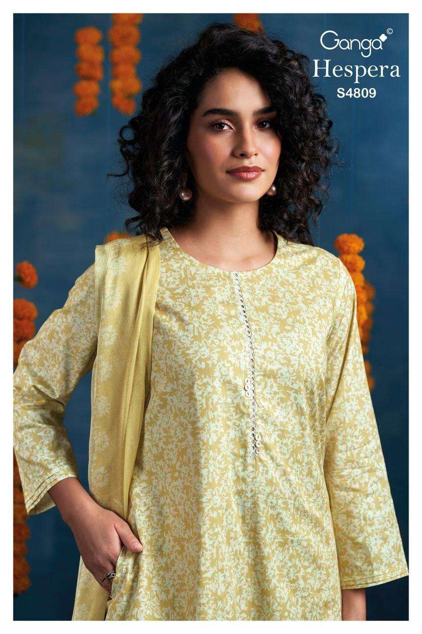 Ganga Fashion Hespera 4809 Premium Cotton Dress Material - Amrah Wholesale