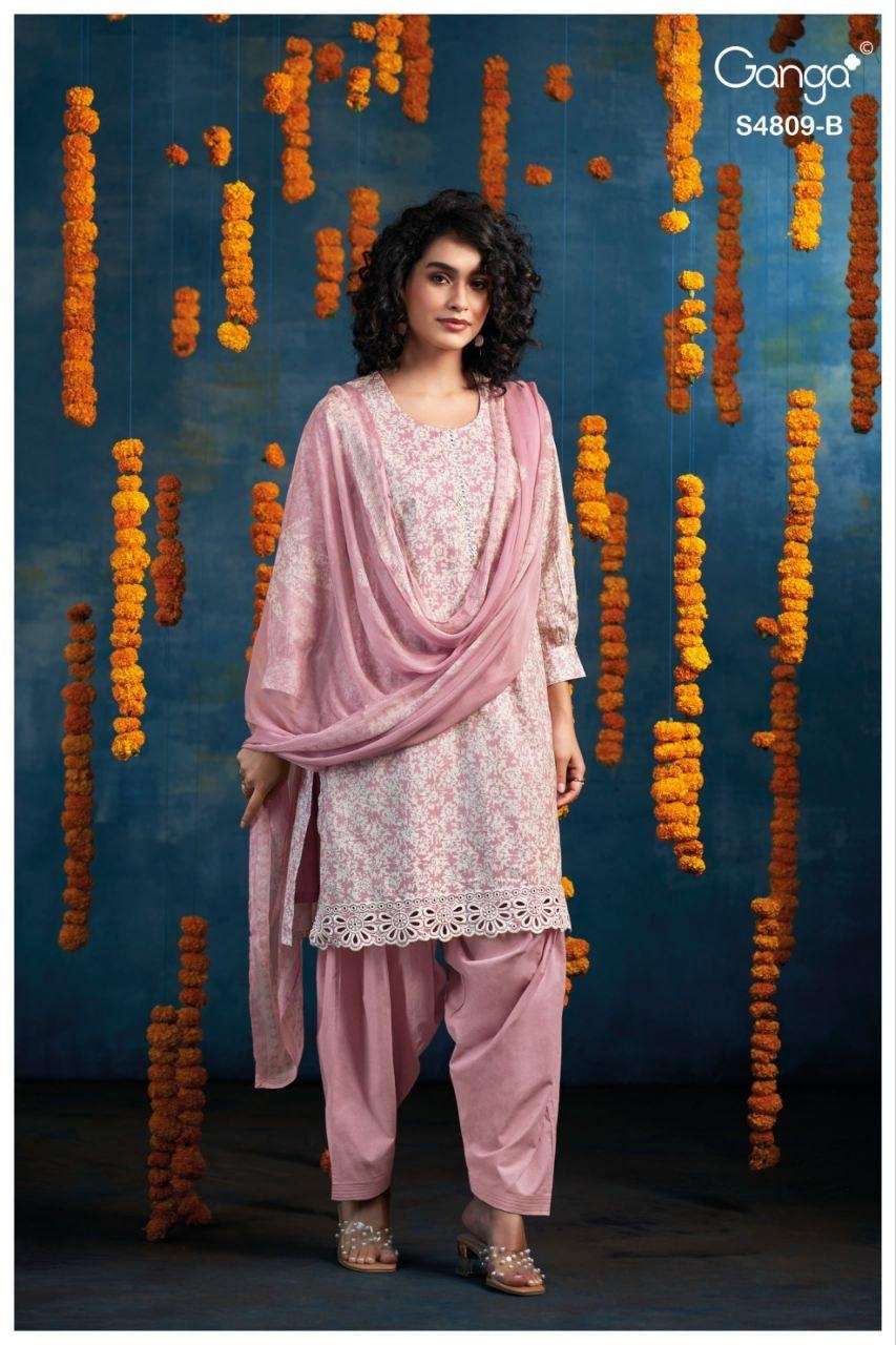 Ganga Fashion Hespera 4809 Premium Cotton Dress Material - Amrah Wholesale