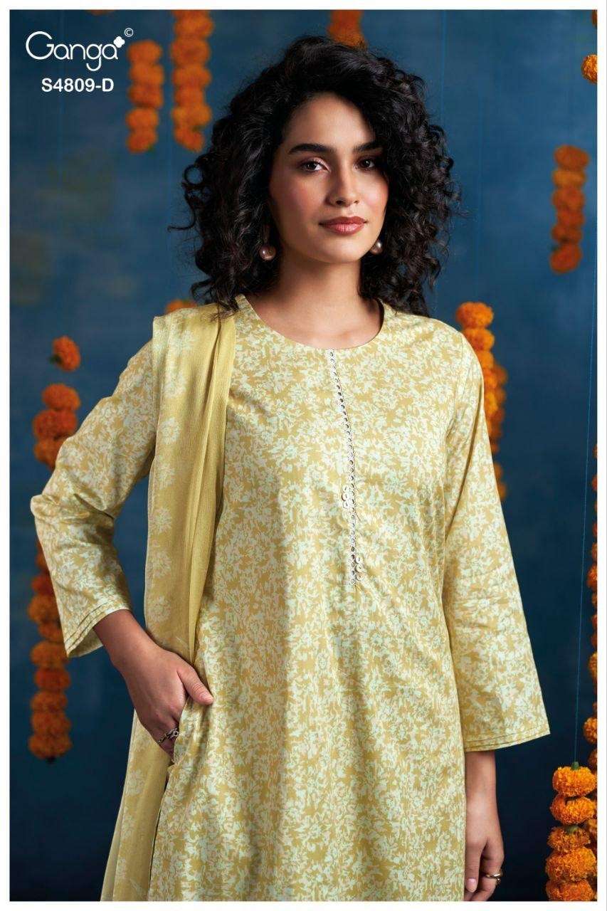 Ganga Fashion Hespera 4809 Premium Cotton Dress Material - Amrah Wholesale