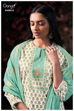 Ganga Fashion Hiranshi 4962 Premium Cotton Dress Material
