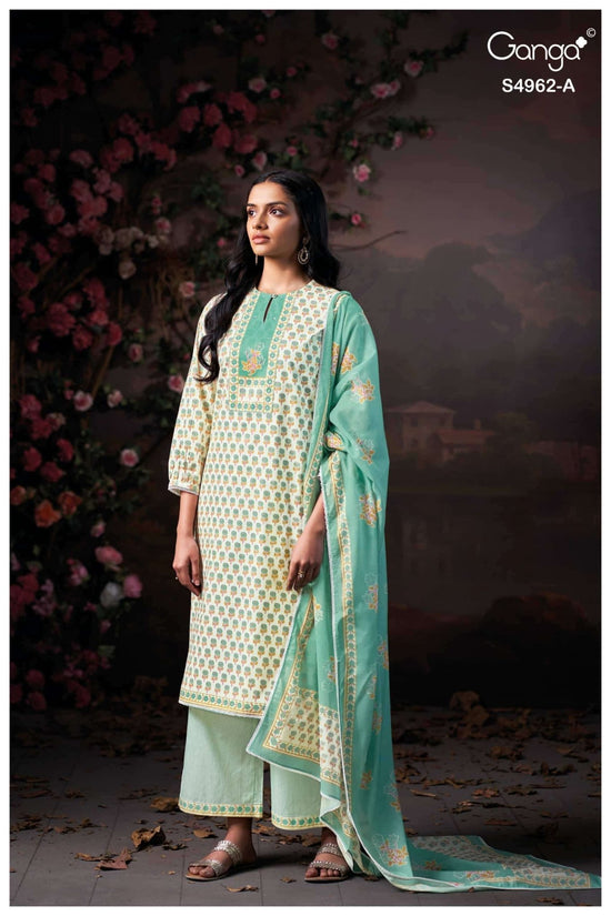 Ganga Fashion Hiranshi 4962 Premium Cotton Dress Material - Amrah Wholesale