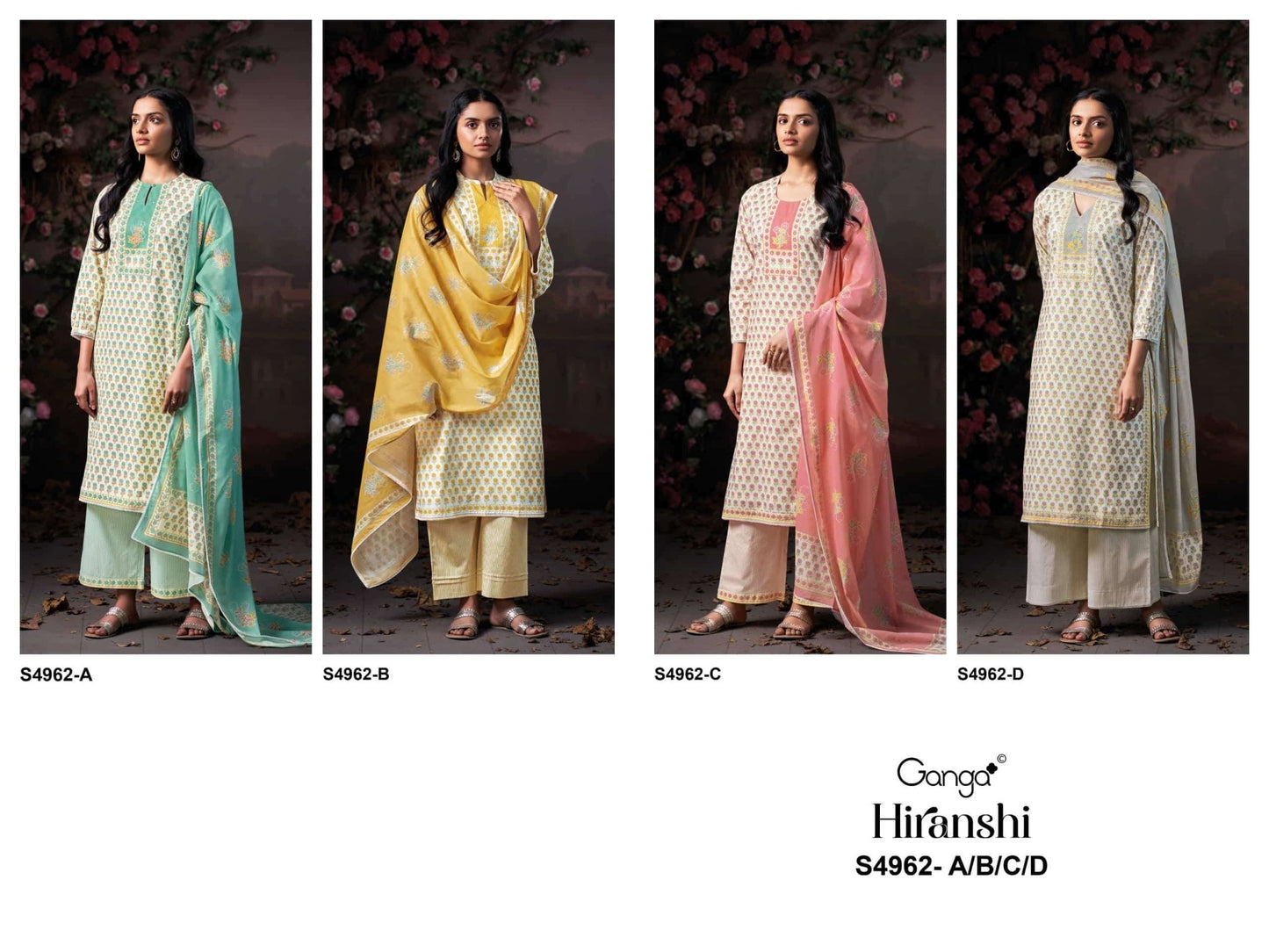Ganga Fashion Hiranshi 4962 Premium Cotton Dress Material - Amrah Wholesale