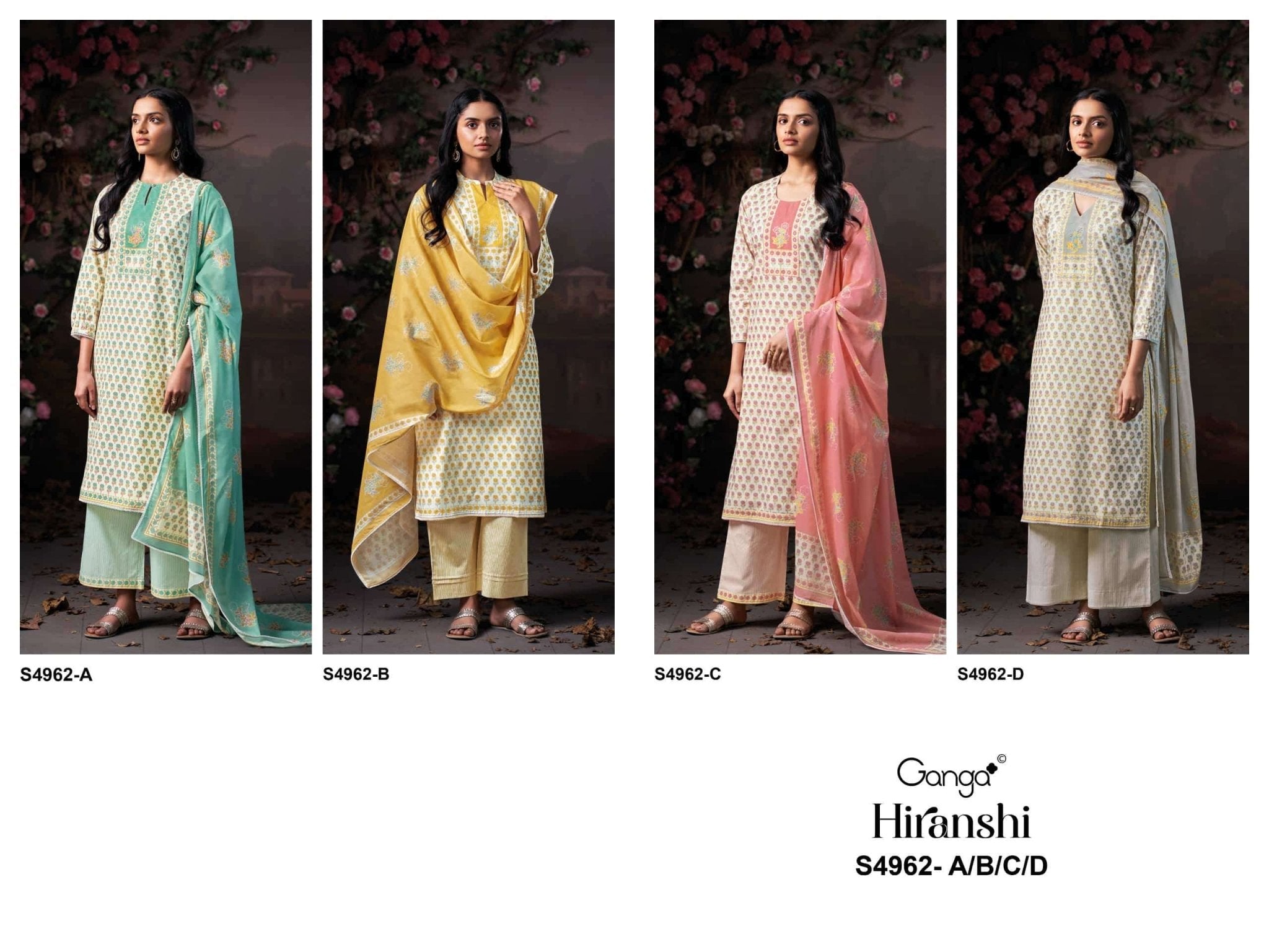 Ganga Fashion Hiranshi 4962 Premium Cotton Dress Material - Amrah Wholesale