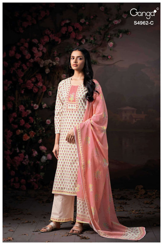 Ganga Fashion Hiranshi 4962 Premium Cotton Dress Material - Amrah Wholesale