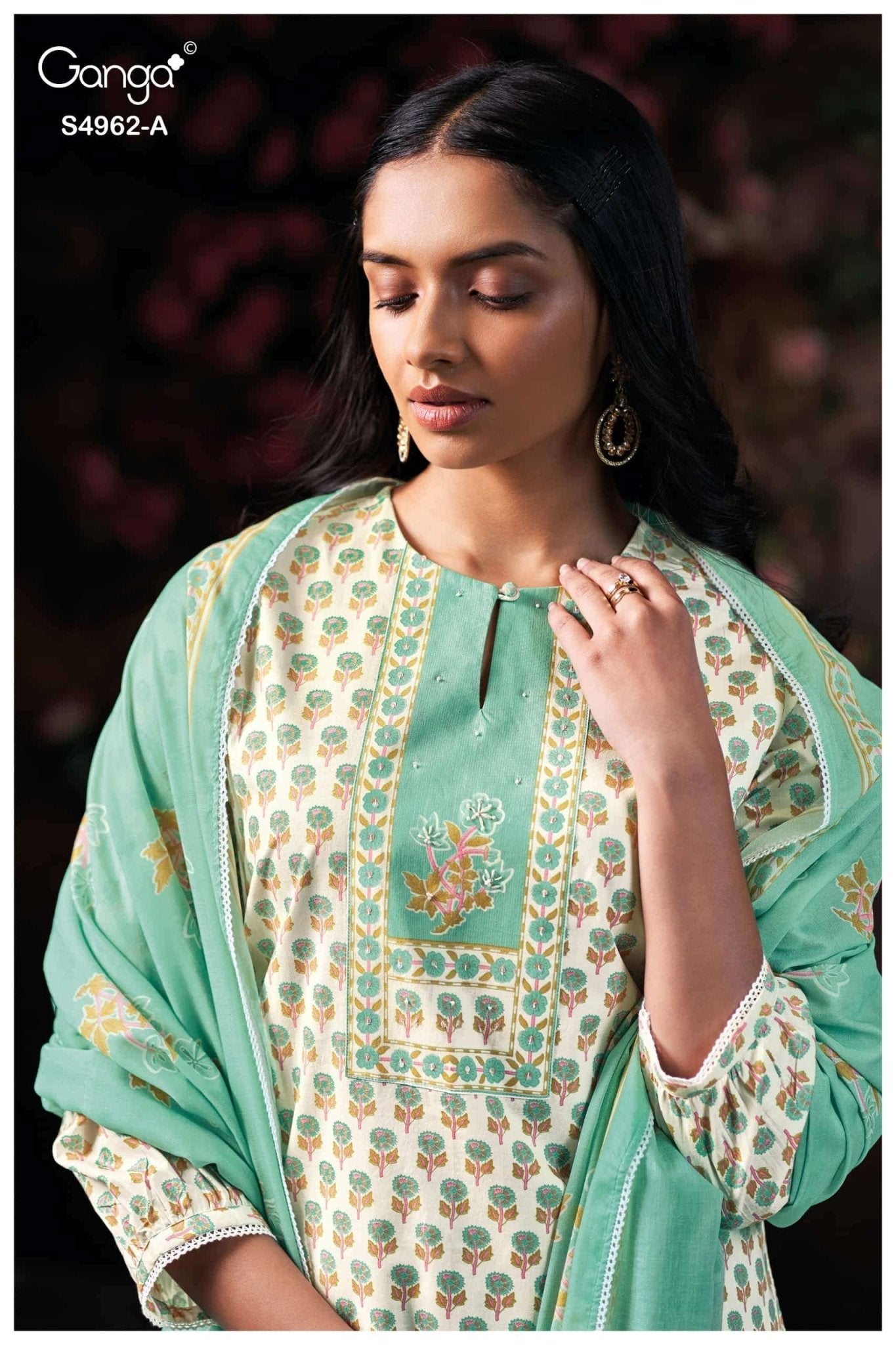 Ganga Fashion Hiranshi 4962 Premium Cotton Dress Material - Amrah Wholesale
