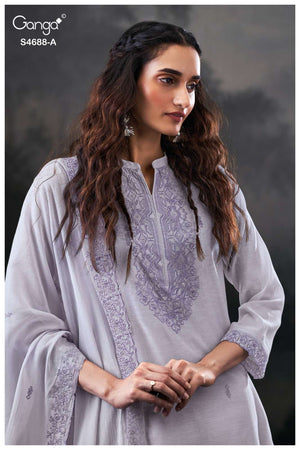 Ganga Fashion Hivira 4688 Mal Chanderi Dress Material - Amrah Wholesale