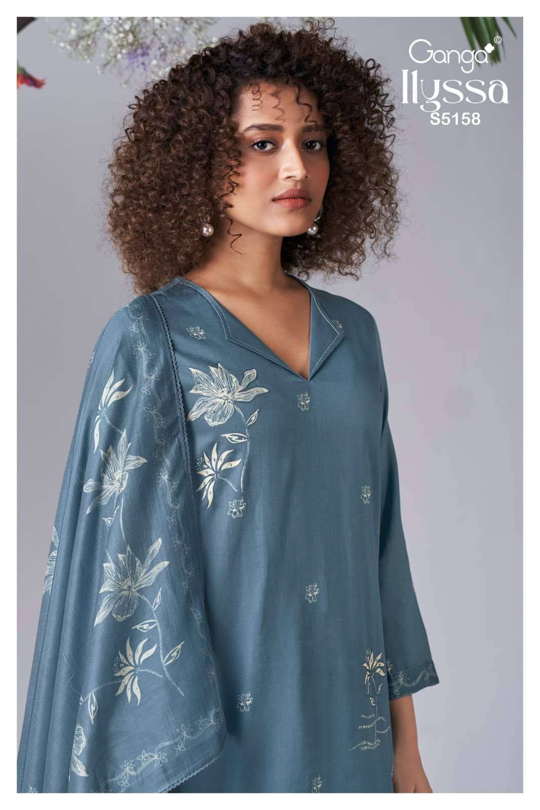 Ganga Fashion IIyssa 5158 Premium Cotton Satin Dress Material