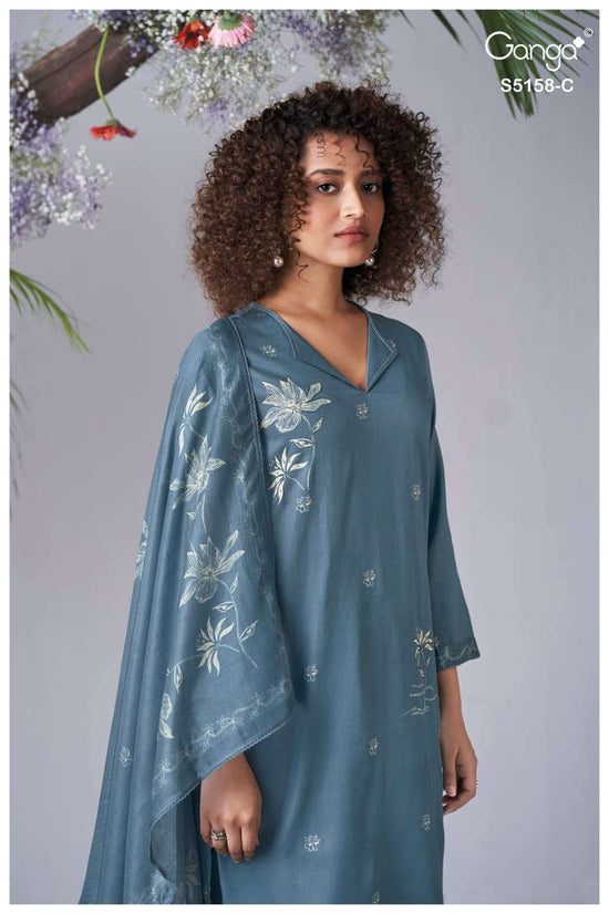 Ganga Fashion IIyssa 5158 Premium Cotton Satin Dress Material