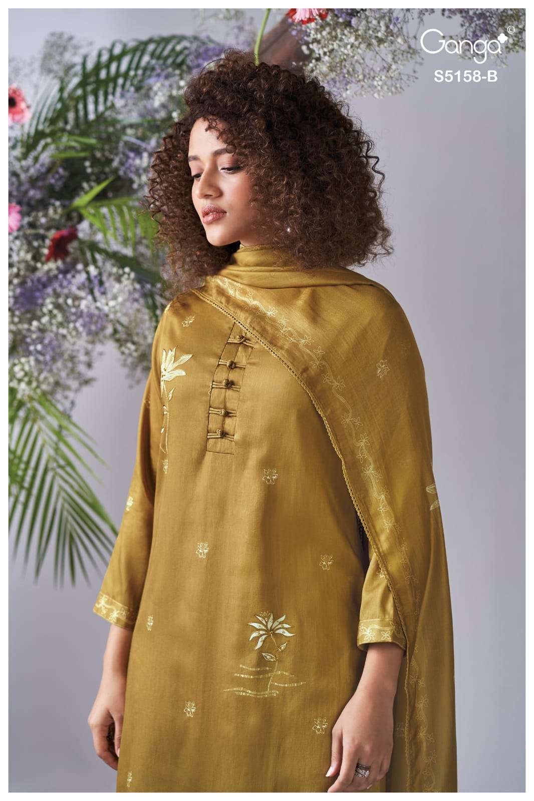 Ganga Fashion IIyssa 5158 Premium Cotton Satin Dress Material