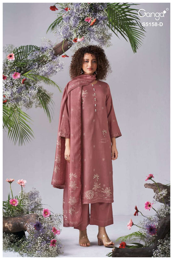 Ganga Fashion IIyssa 5158 Premium Cotton Satin Dress Material