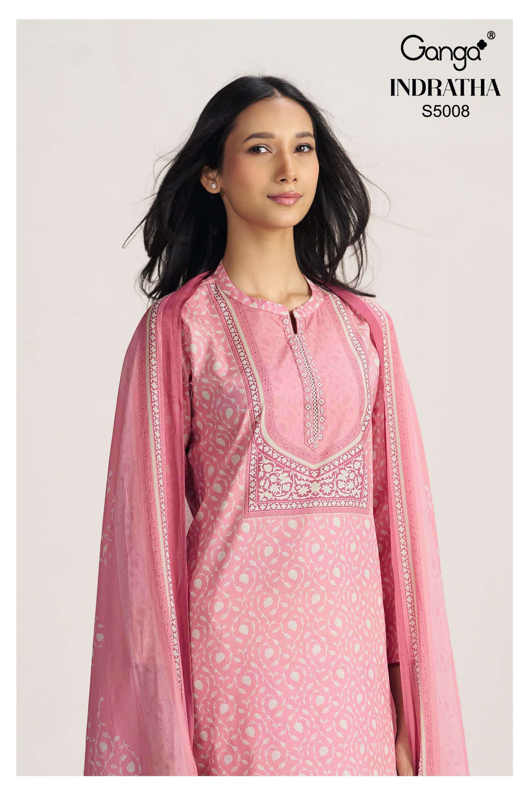 Ganga Fashion Indratha 5008 Premium Cotton Dress Material Collection