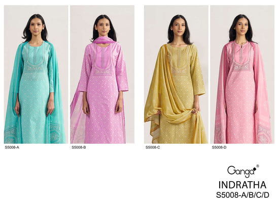Ganga Fashion Indratha 5008 Premium Cotton Dress Material Collection