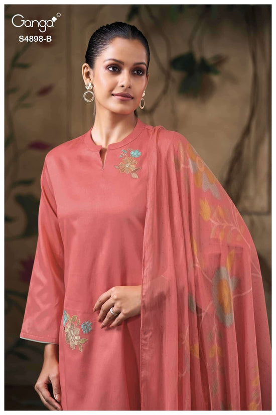 Ganga Fashion Ineza 4898 Premium Cotton Satin Dress Material - Amrah Wholesale