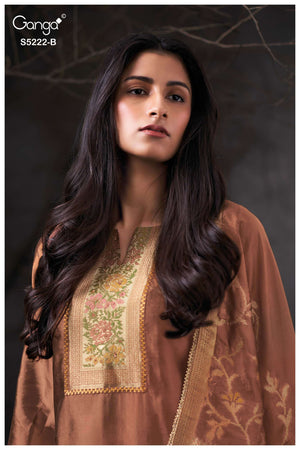 Ganga Fashion Iresha 5222 Viscose Silk Jacquard Dress Material