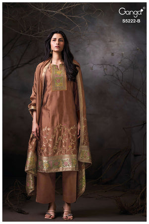 Ganga Fashion Iresha 5222 Viscose Silk Jacquard Dress Material