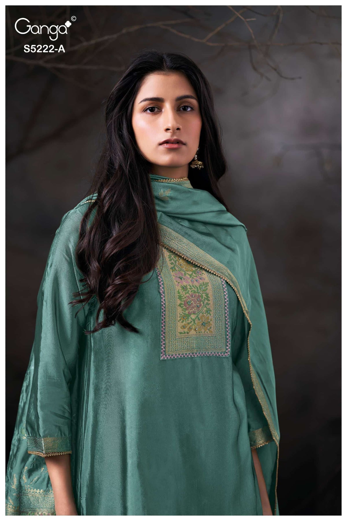 Ganga Fashion Iresha 5222 Viscose Silk Jacquard Dress Material