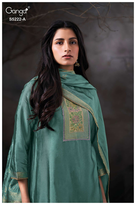 Ganga Fashion Iresha 5222 Viscose Silk Jacquard Dress Material