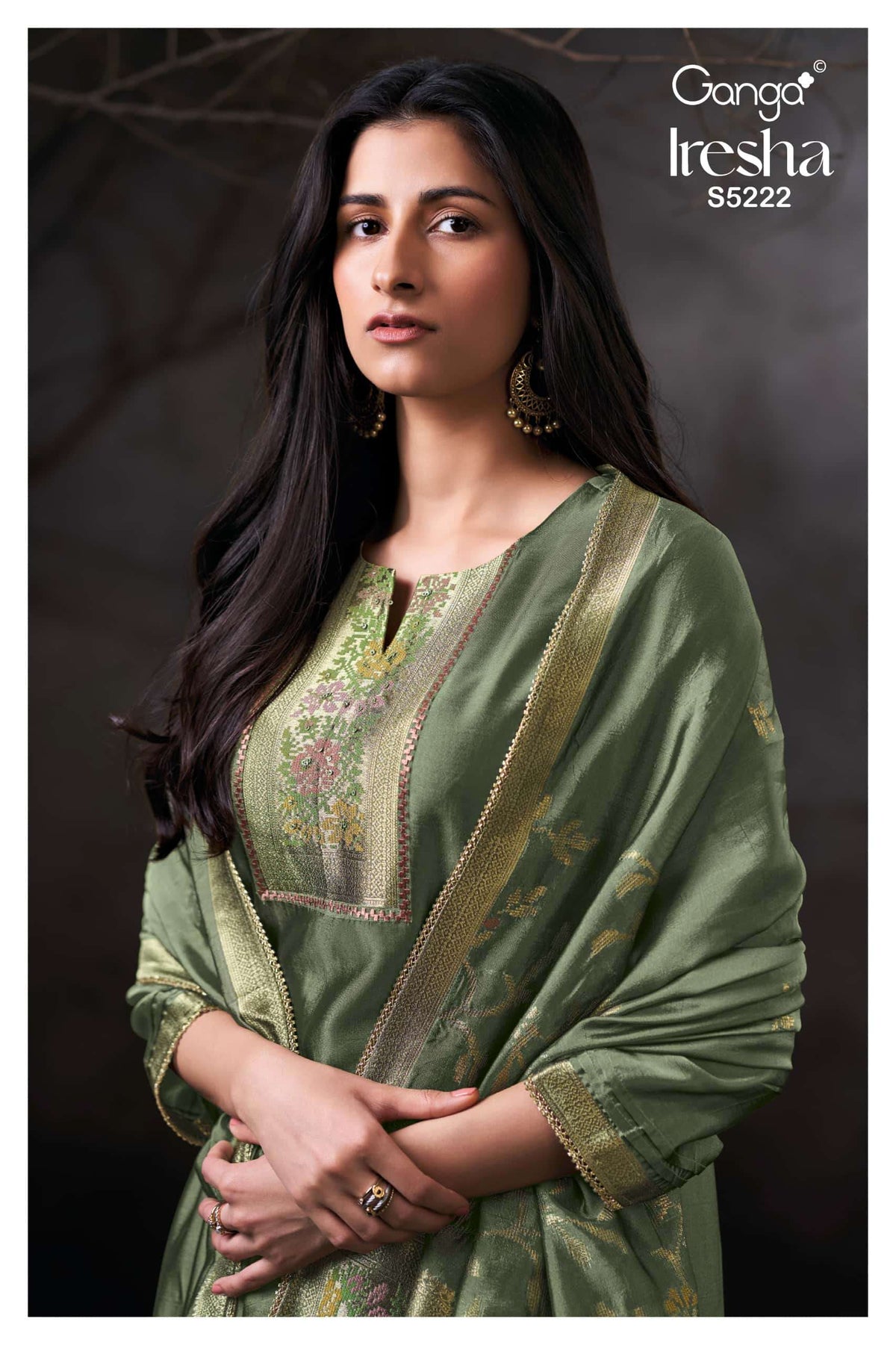 Ganga Fashion Iresha 5222 Viscose Silk Jacquard Dress Material