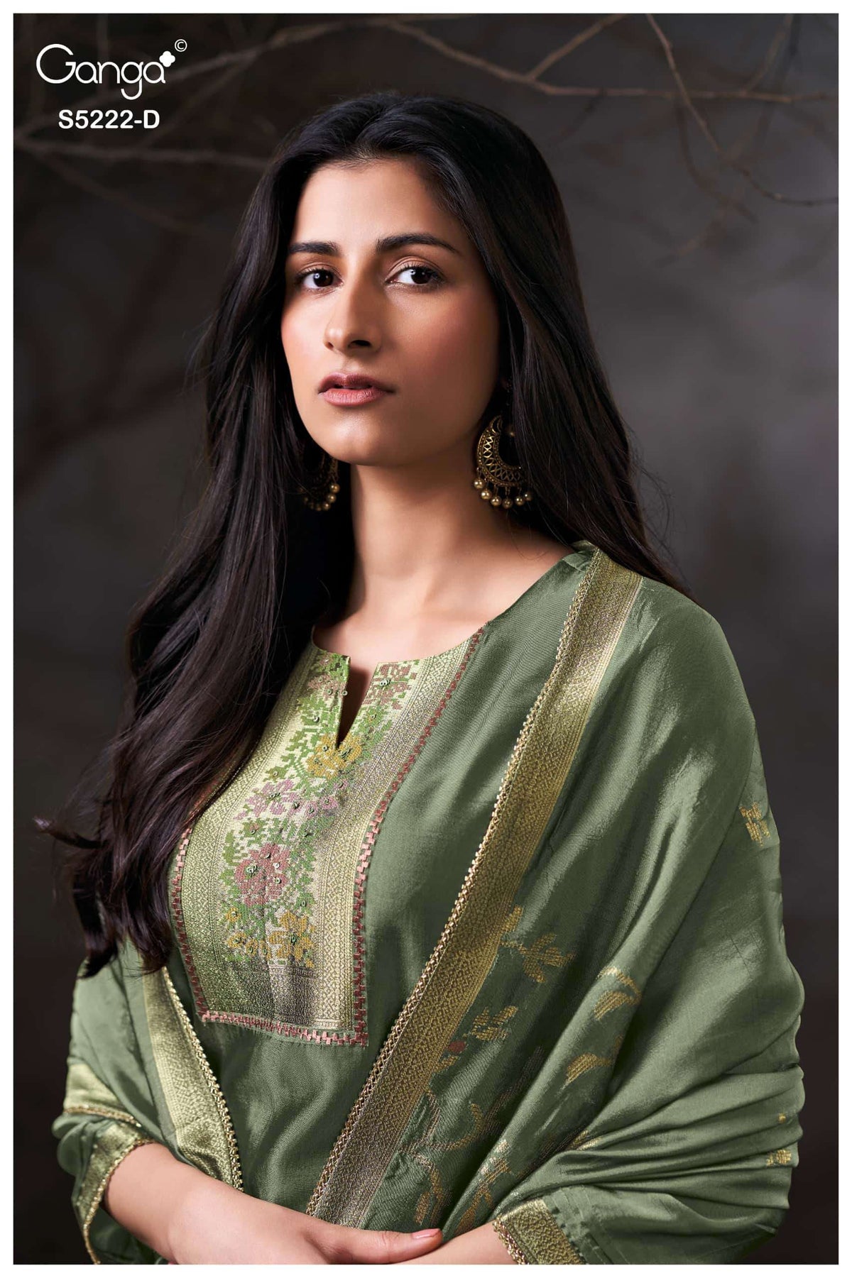 Ganga Fashion Iresha 5222 Viscose Silk Jacquard Dress Material
