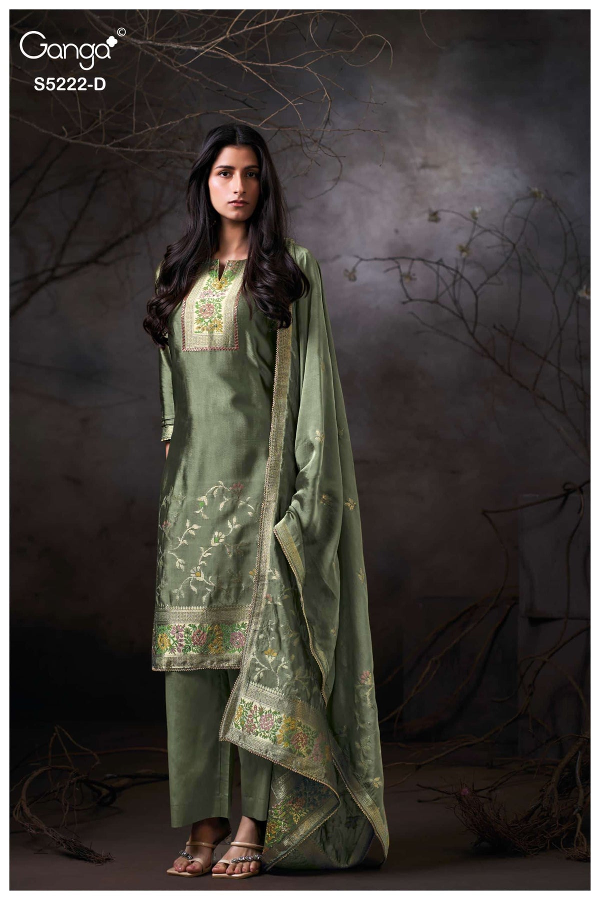Ganga Fashion Iresha 5222 Viscose Silk Jacquard Dress Material