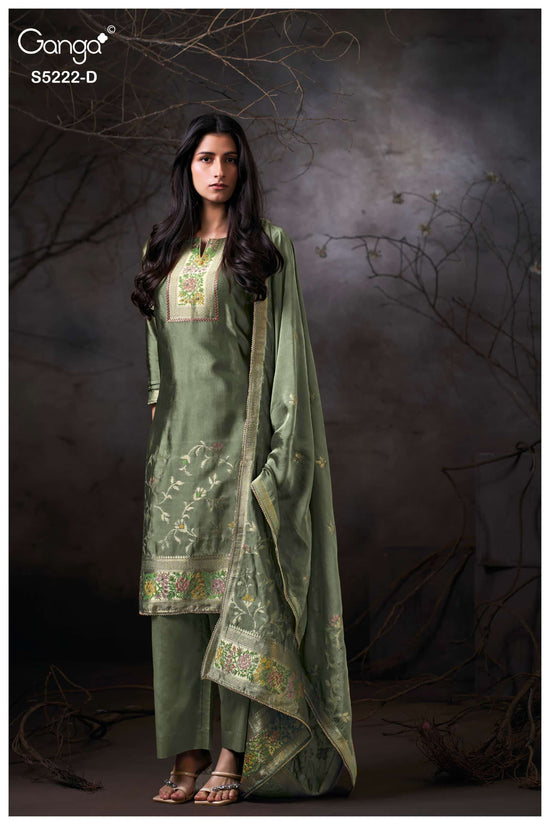 Ganga Fashion Iresha 5222 Viscose Silk Jacquard Dress Material