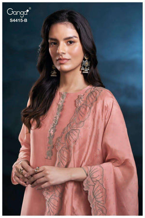 Ganga Fashion Iriska 4415 Pure Bemberg Silk Dress Material