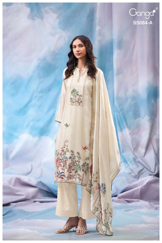 Ganga Fashion Iryana 5084 Pure Woven Silk Jacquard Designer Dress Material