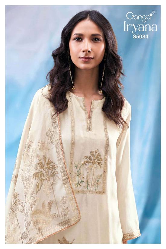 Ganga Fashion Iryana 5084 Pure Woven Silk Jacquard Designer Dress Material