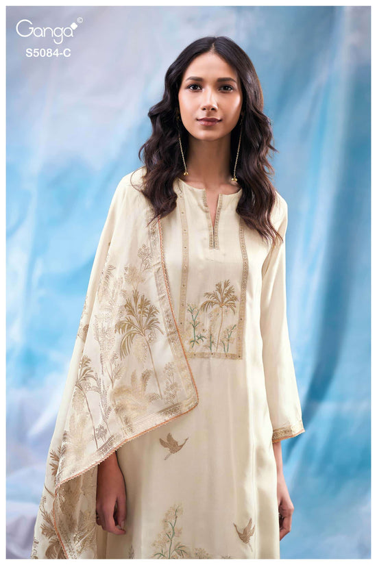 Ganga Fashion Iryana 5084 Pure Woven Silk Jacquard Designer Dress Material
