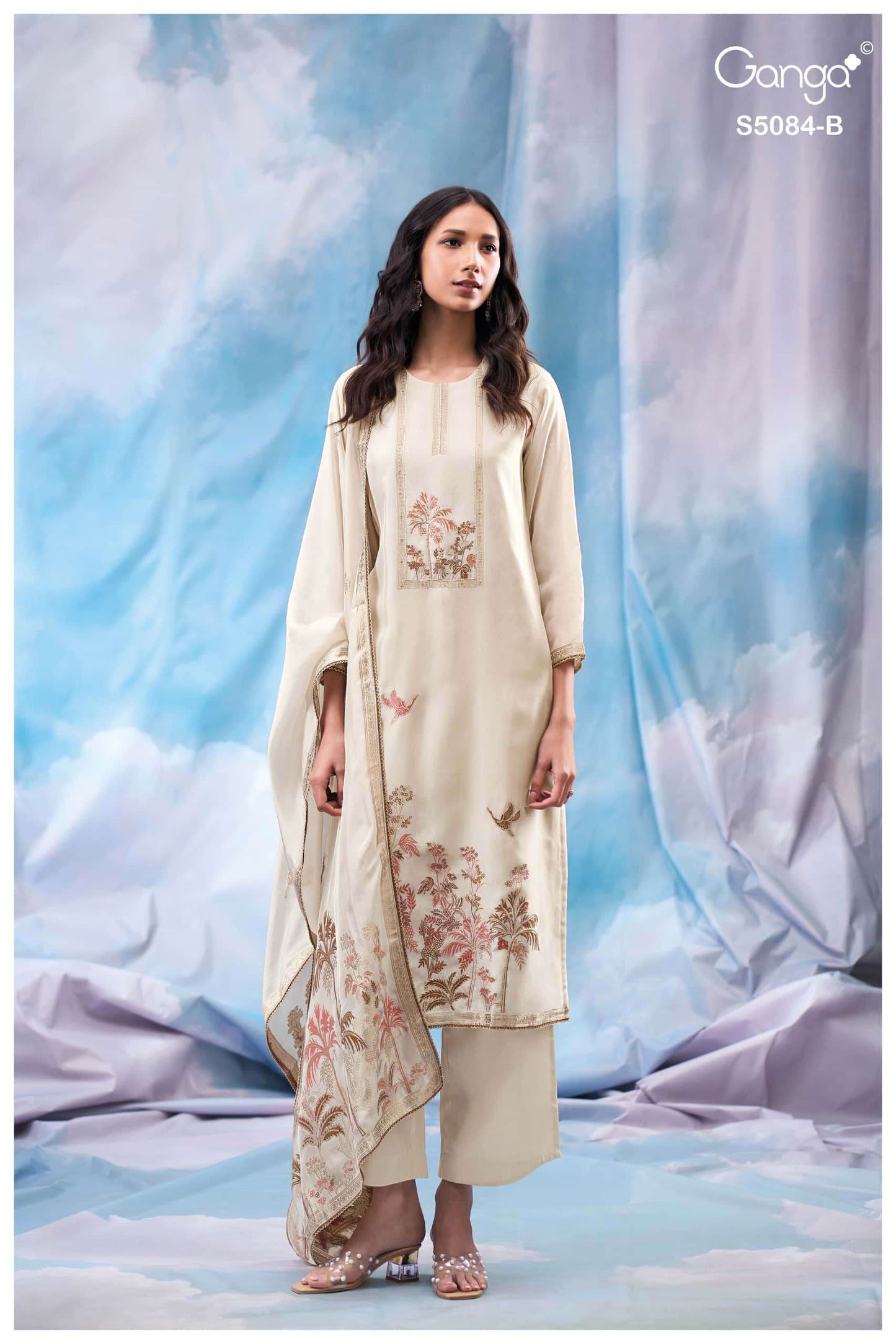Ganga Fashion Iryana 5084 Pure Woven Silk Jacquard Designer Dress Material