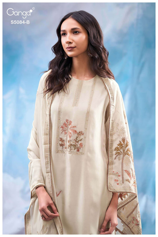 Ganga Fashion Iryana 5084 Pure Woven Silk Jacquard Designer Dress Material