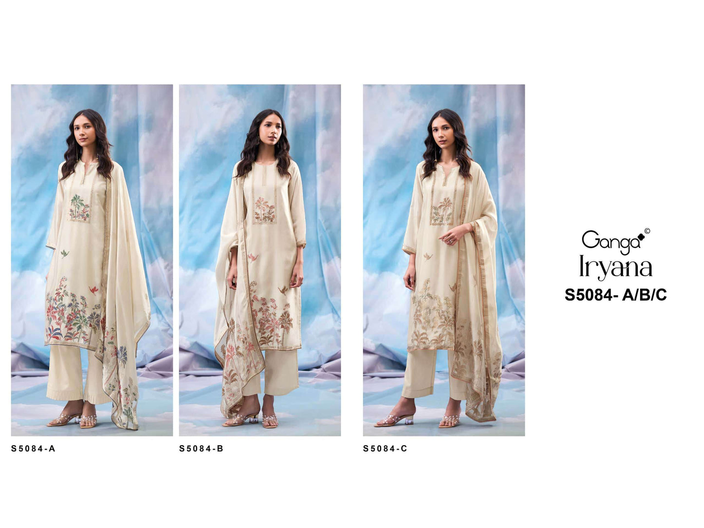 Ganga Fashion Iryana 5084 Pure Woven Silk Jacquard Designer Dress Material