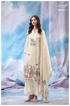Ganga Fashion Iryana 5084 Pure Woven Silk Jacquard Designer Dress Material - Amrah Wholesale