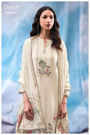 Ganga Fashion Iryana 5084 Pure Woven Silk Jacquard Designer Dress Material - Amrah Wholesale