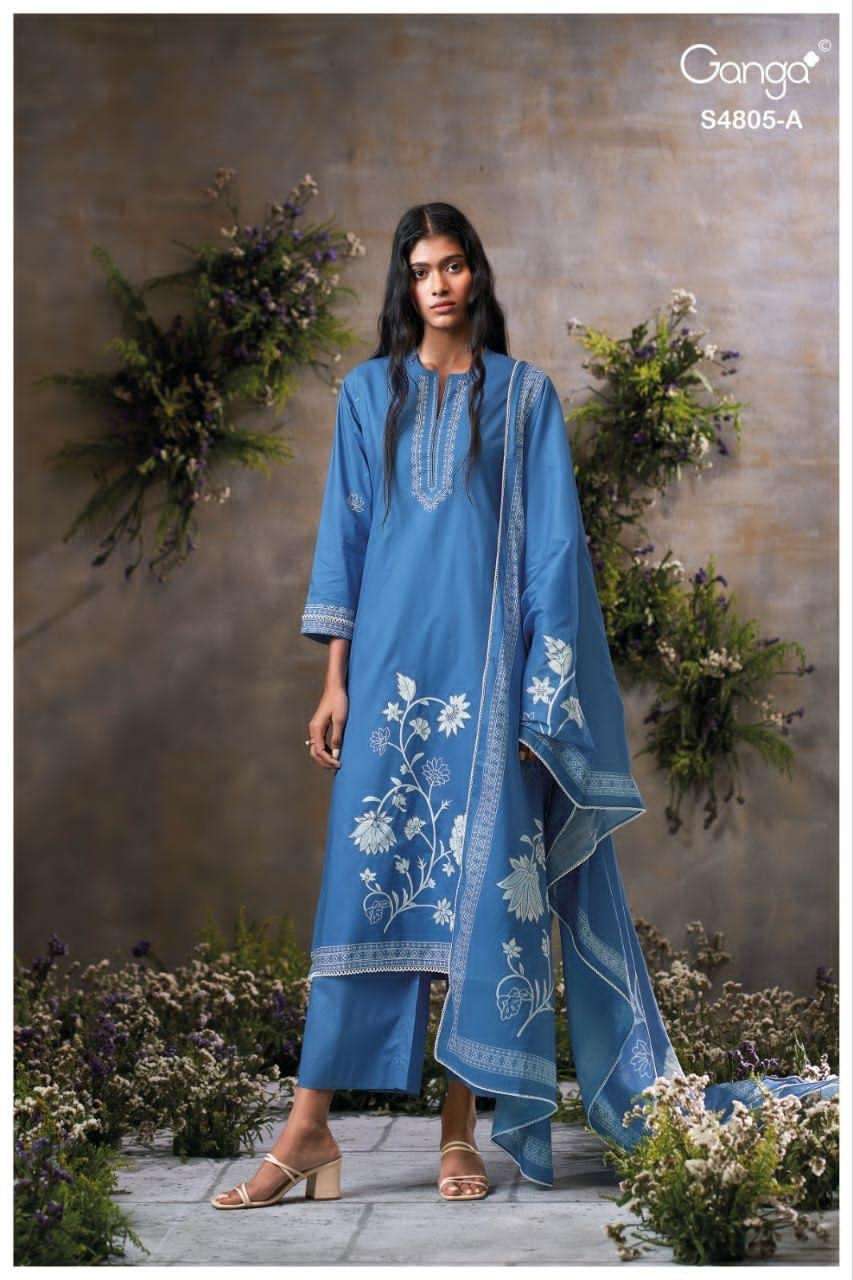 Ganga Fashion Ishmita 4805 Premium Cotton Dress Material - Amrah Wholesale