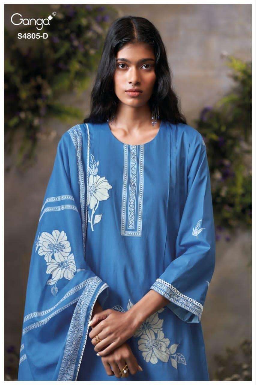 Ganga Fashion Ishmita 4805 Premium Cotton Dress Material - Amrah Wholesale