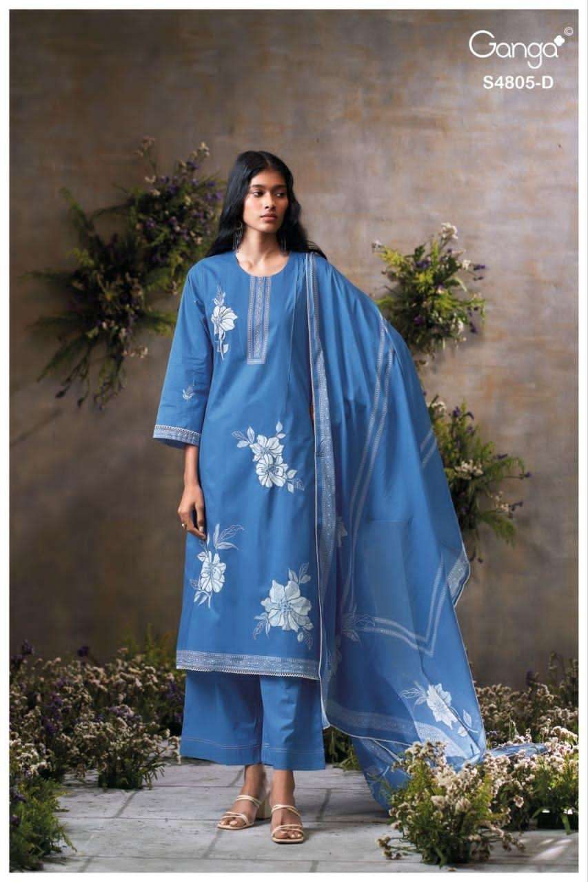 Ganga Fashion Ishmita 4805 Premium Cotton Dress Material - Amrah Wholesale