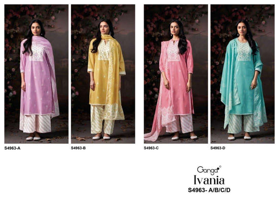Ganga Fashion Ivania 4963 Premium Cotton Dress Material - Amrah Wholesale