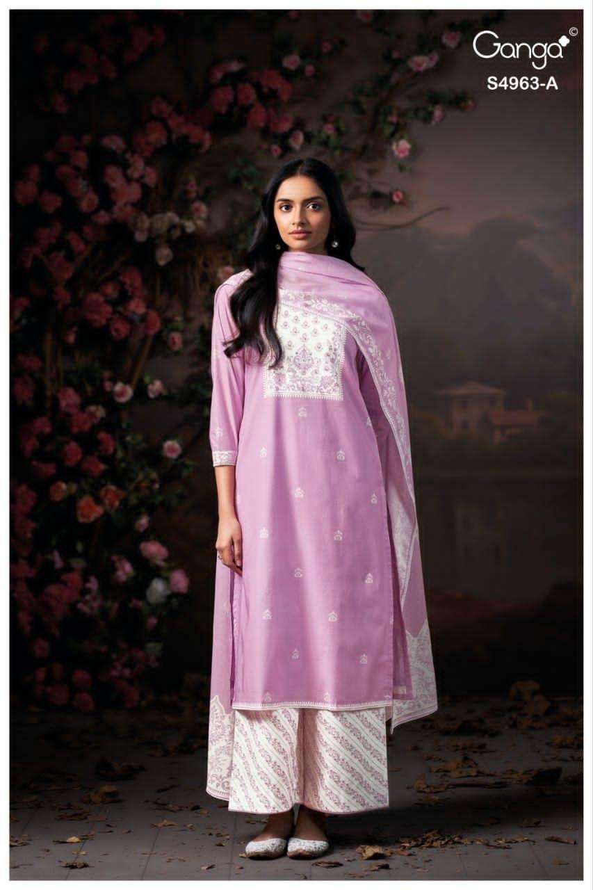 Ganga Fashion Ivania 4963 Premium Cotton Dress Material - Amrah Wholesale