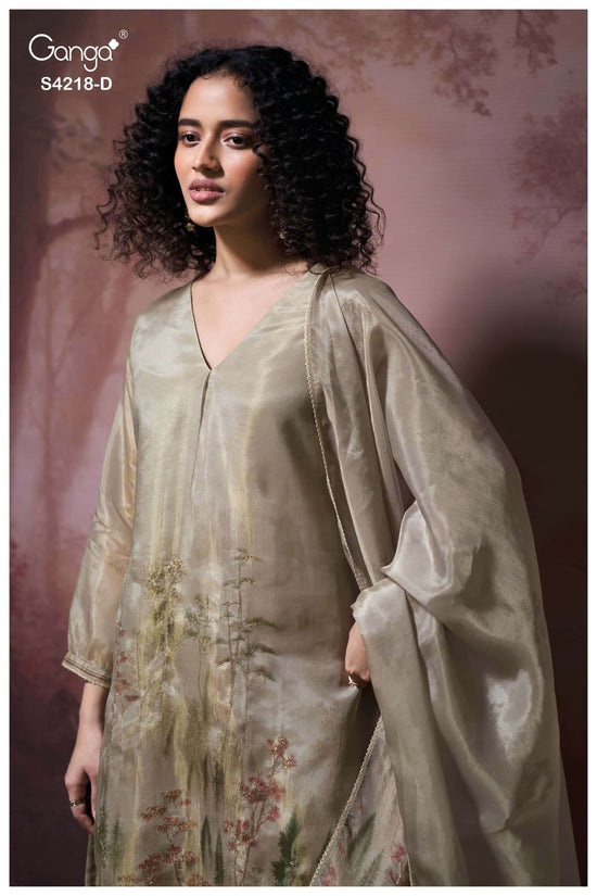 Ganga Fashion Ivella 4218 Pure Bemberg Silk Designer Dress Material