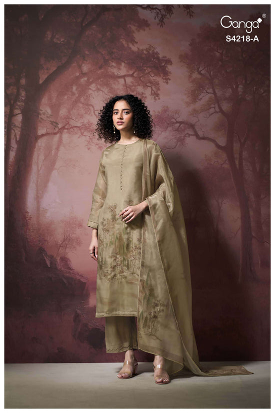 Ganga Fashion Ivella 4218 Pure Bemberg Silk Designer Dress Material