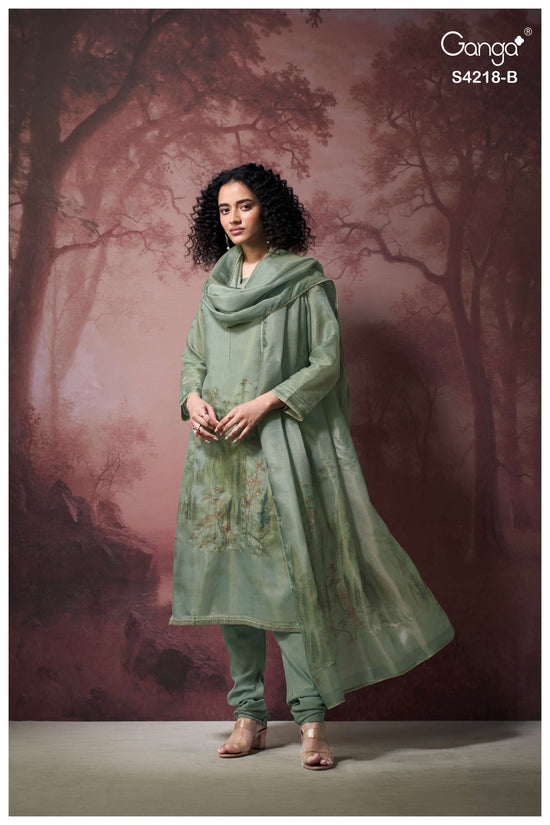Ganga Fashion Ivella 4218 Pure Bemberg Silk Designer Dress Material