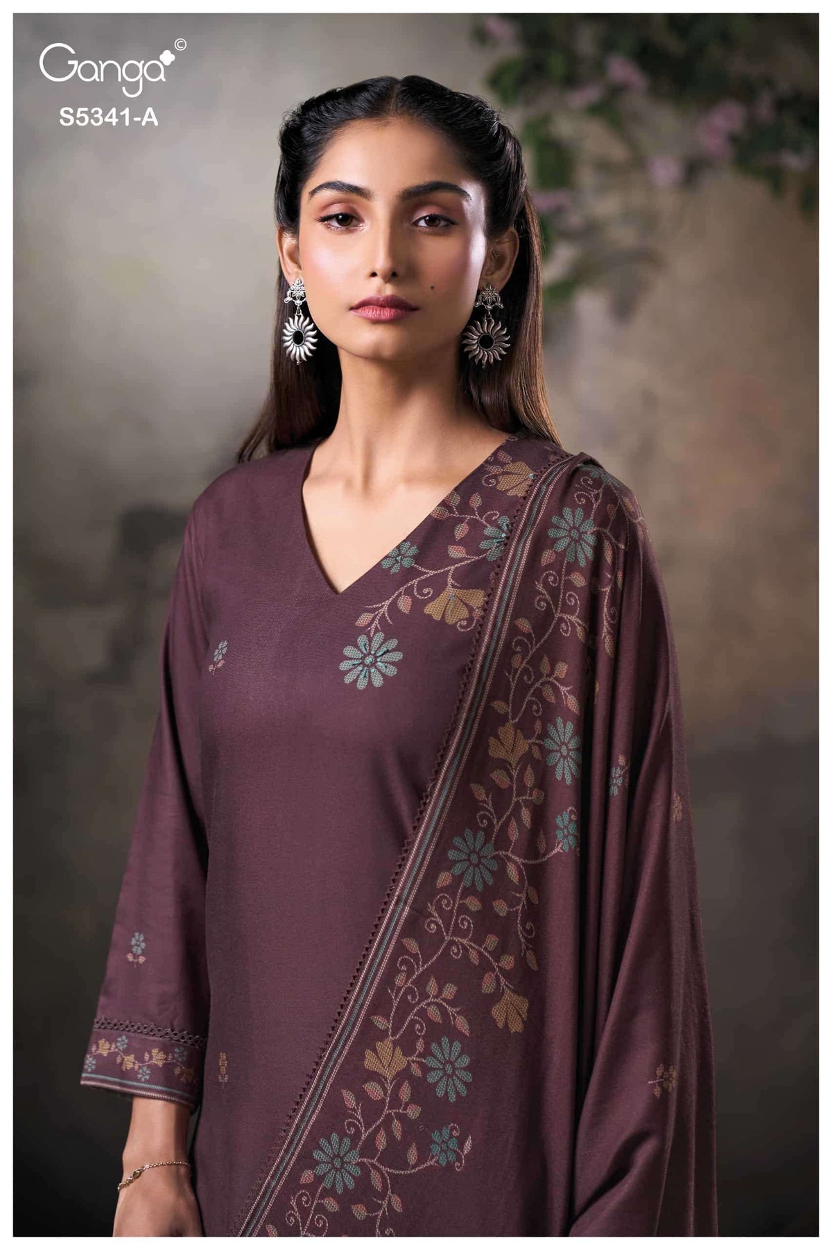 Ganga Fashion Ivenel 5341 Premium Wool Pashmina Dress Material