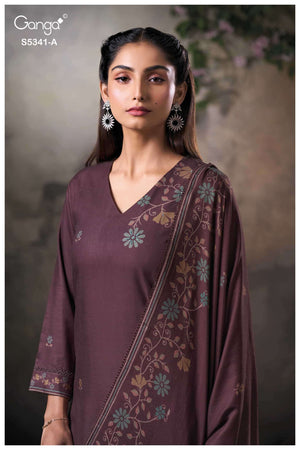 Ganga Fashion Ivenel 5341 Premium Wool Pashmina Dress Material