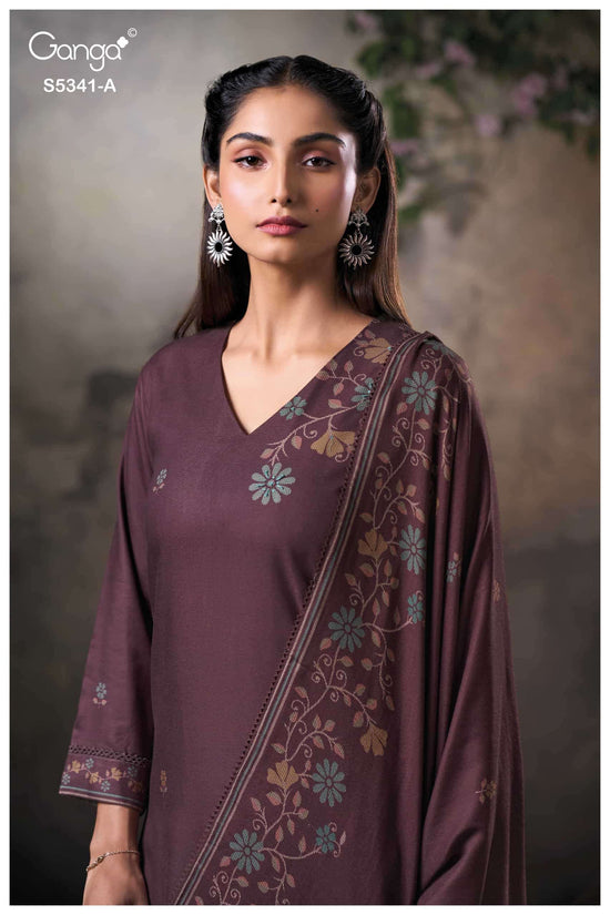 Ganga Fashion Ivenel 5341 Premium Wool Pashmina Dress Material