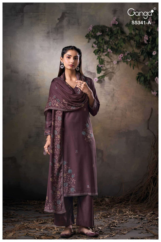 Ganga Fashion Ivenel 5341 Premium Wool Pashmina Dress Material