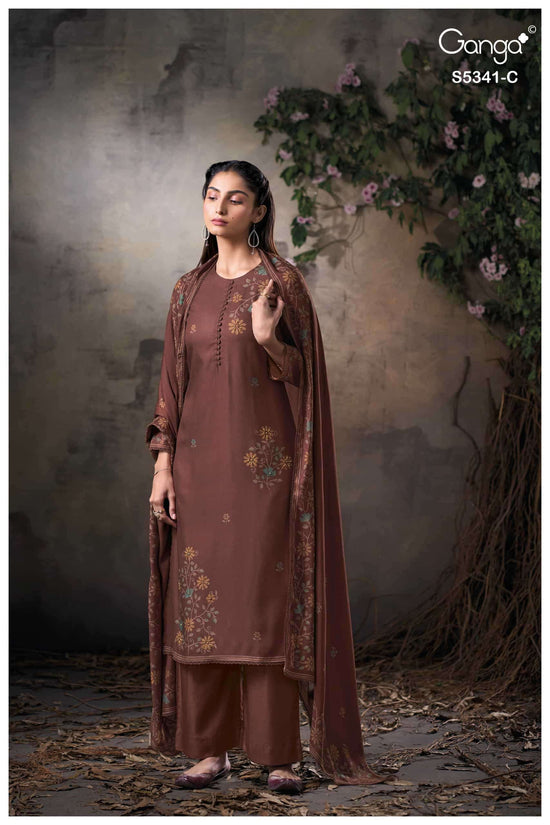 Ganga Fashion Ivenel 5341 Premium Wool Pashmina Dress Material