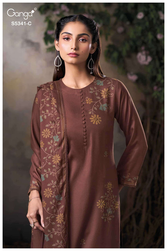 Ganga Fashion Ivenel 5341 Premium Wool Pashmina Dress Material