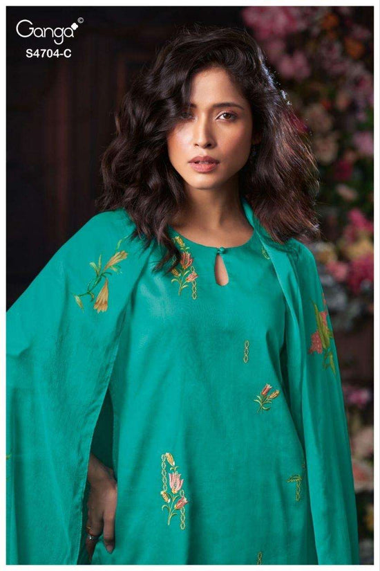 Ganga Fashion Ivenza 4704 Cotton Satin Dress Material Wholesale